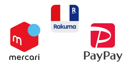 メルカリ-paypayフリマ-楽天ラクマ-logo-ロゴ フリマアプリとは フリマアプリで不用品を処分して稼ぐ メルカリ paypayフリマ ラクマ メルカリ-paypayフリマ-楽天ラクマ-logo-ロゴ